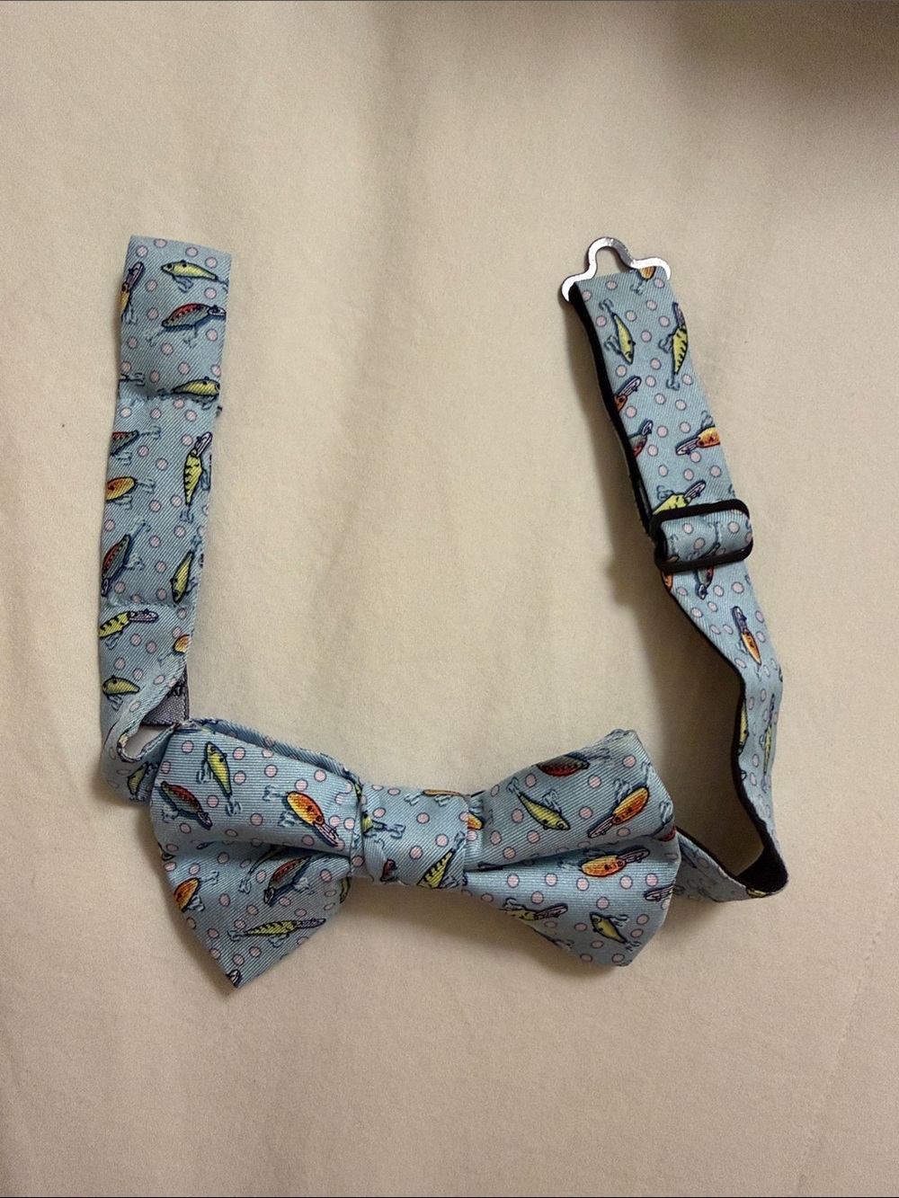 Boys Light Blue Fish Pattern Bow Tie